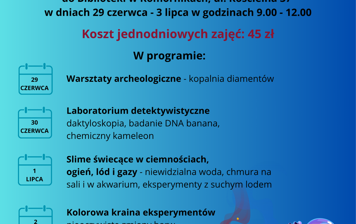 Zdjęcie do Warsztaty naukowe dla dzieci w Komornikach 