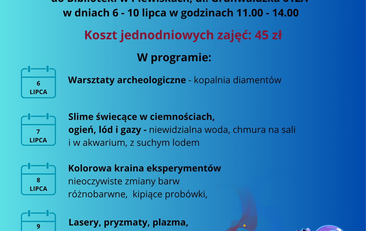 Zdjęcie do Warsztaty naukowe dla dzieci w Plewiskach