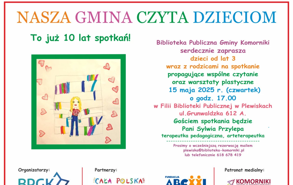 Zdjęcie do Nasza Gmina Czyta Dzieciom w Plewiskach - zaproszenie
