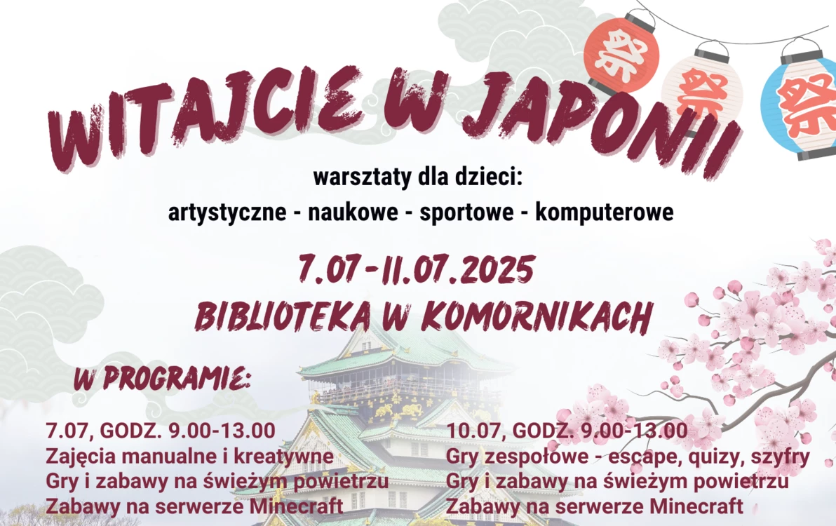 Zdjęcie do Warsztaty Minecraft dla dzieci "Witajcie w Japonii" w Bibliotece w Komornikach