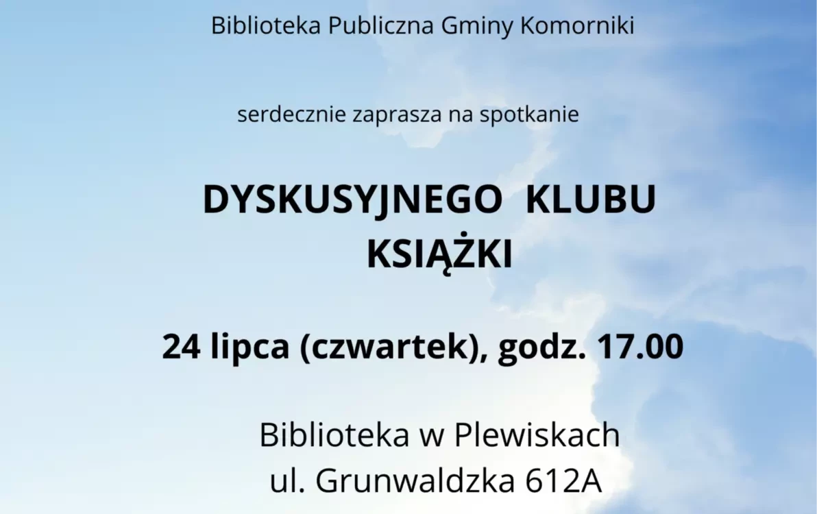 Zdjęcie do Spotkanie Dyskusyjnego Klubu Książki w Plewiskach