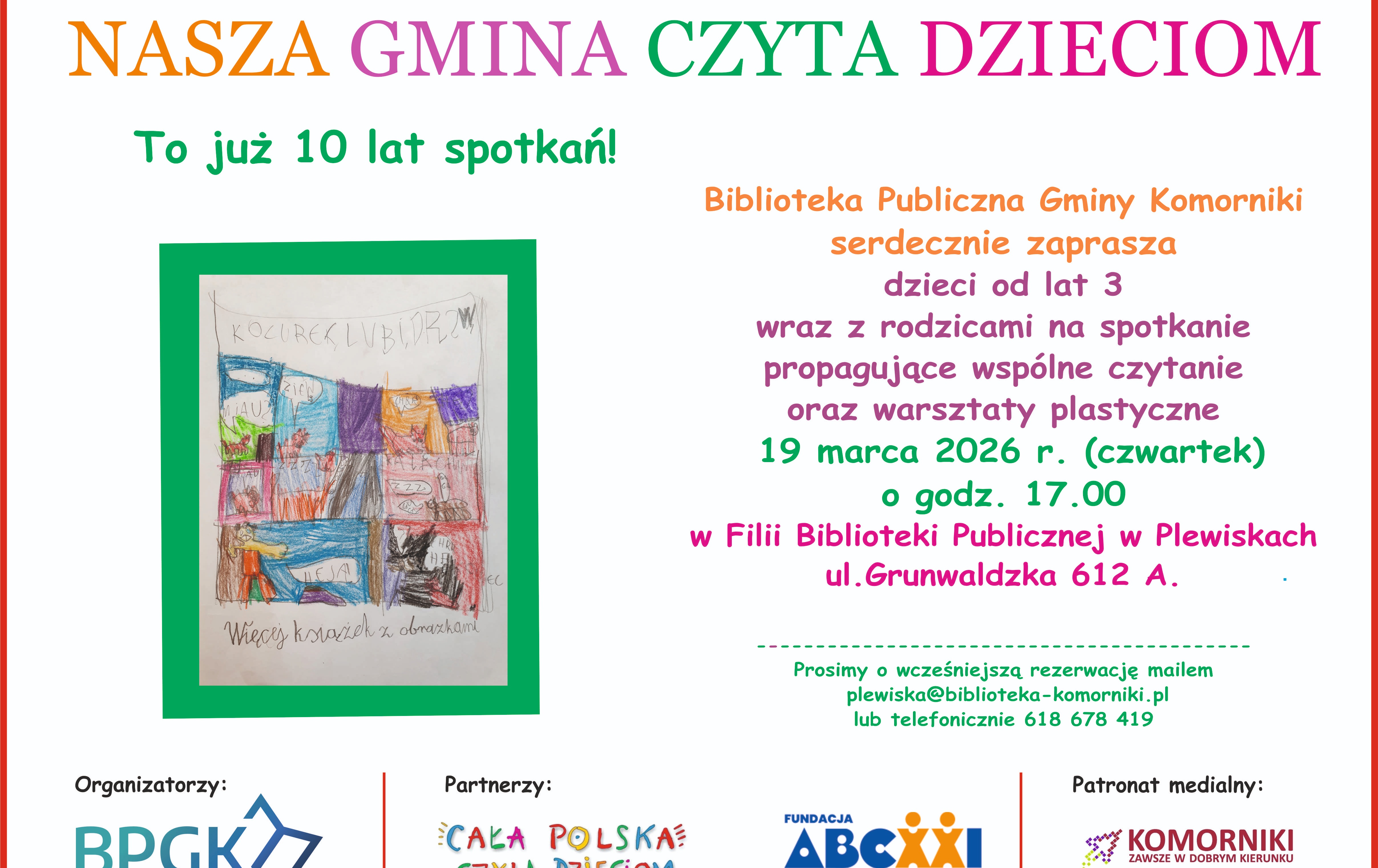 Zdjęcie do Nasza Gmina Czyta Dzieciom w Plewiskach - zaproszenie
