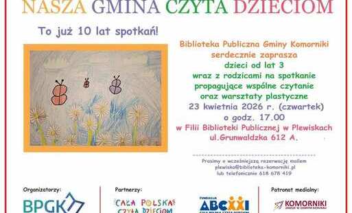 Zdjęcie do Nasza Gmina Czyta Dzieciom w Plewiskach - zaproszenie