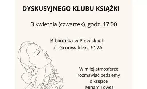 Zdjęcie do Spotkanie Dyskusyjnego Klubu Książki w Plewiskach