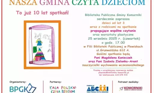 Zdjęcie do Nasza Gmina Czyta Dzieciom w Plewiskach - zaproszenie